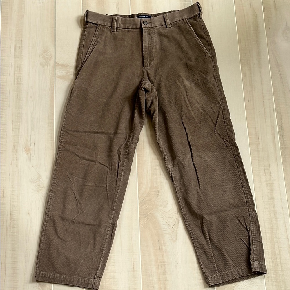 Croft & Barrow Brown Corduroy Pants Straight-Leg Design
